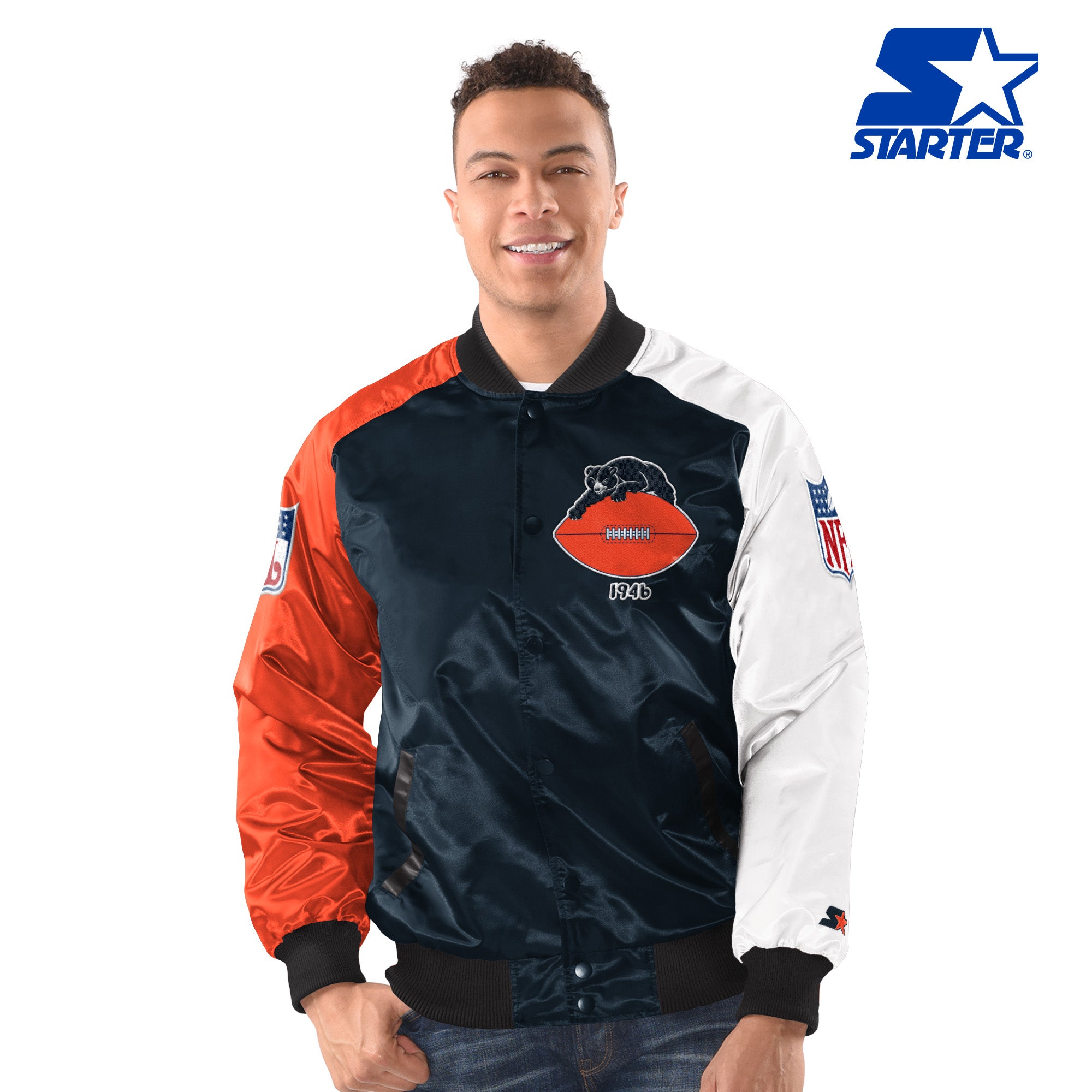 Men's Starter Navy Tennessee Titans Varsity Satin Full-Snap Jacket M / Titans Navy