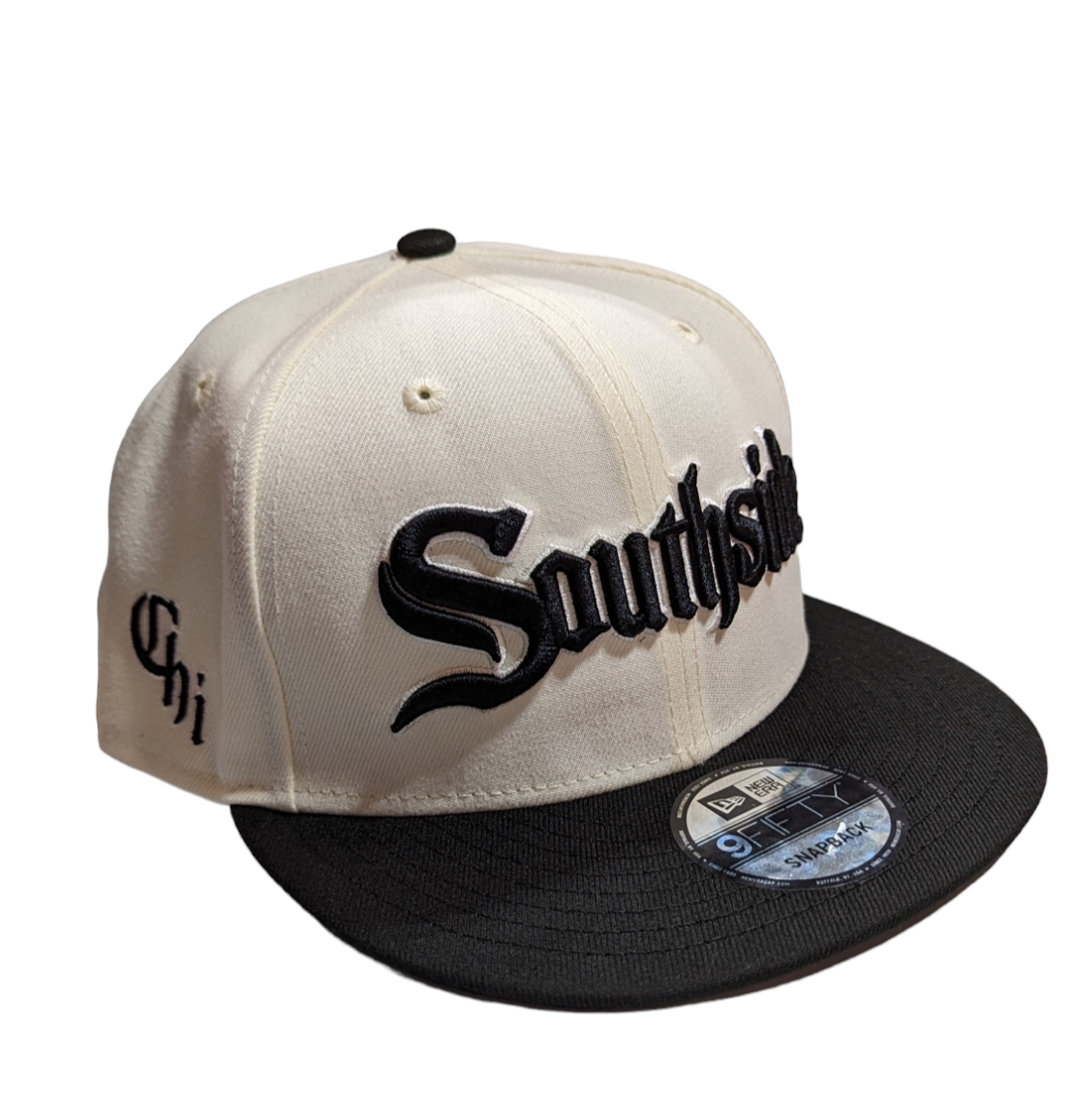 Chicago White Sox New Era Southside 2 Tone Cream Black City Connect 59FIFTY Fitted Hat 7 / Chrome/Black