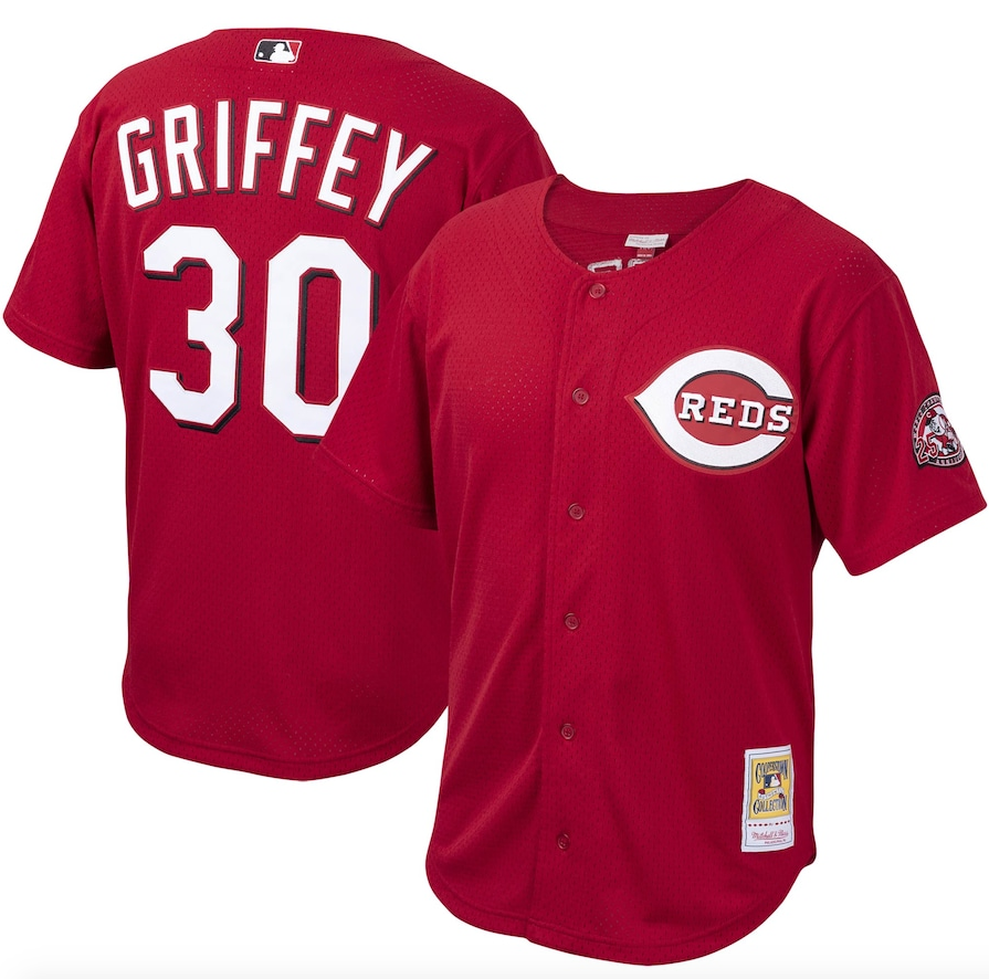 Men's Cincinnati Reds Ken Griffey Jr Mitchell & Ness Scarlet Authentic  Jersey