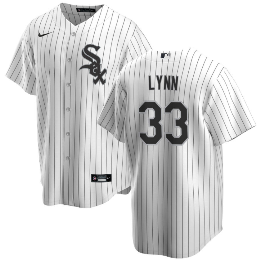 HARD TO FIND NIKE LANCE LYNN CHICAGO WHITE SOX BLACK JERSEY MEN'S SIZE  MEDIUM