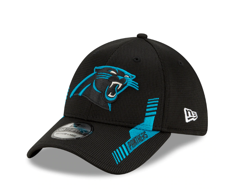 Men's Carolina Panthers New Era Gray 2021 NFL Sideline Home 39THIRTY Flex  Hat