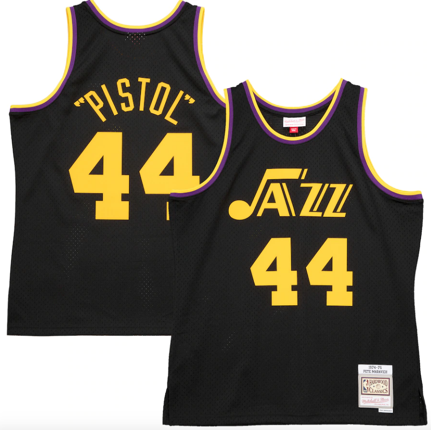 pete maravich utah jazz jersey