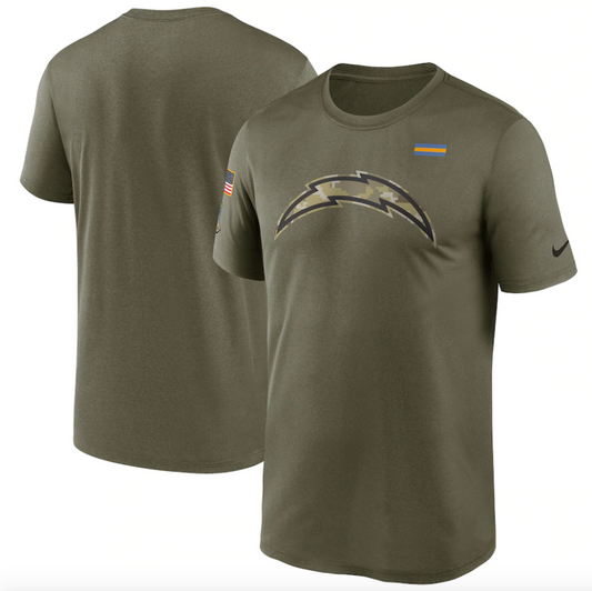 Men's Los Angeles Chargers Nike Olive 2021 Salute To Service Legend Performance T-Shirt