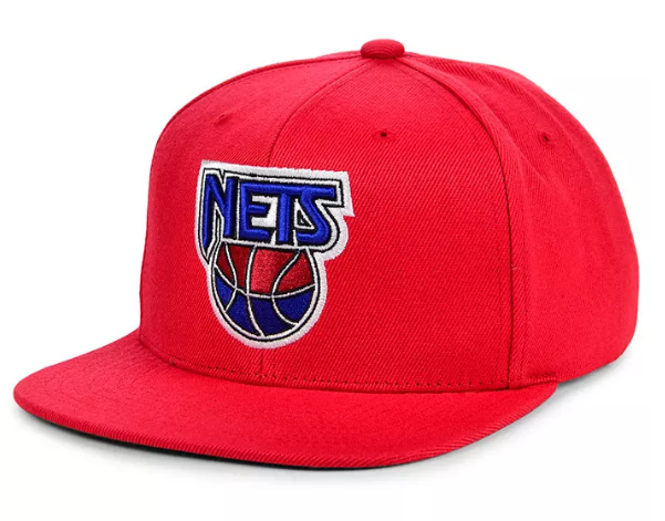 Men's New Jersey Nets Mitchell & Ness Red Basic Core Snapback Hat