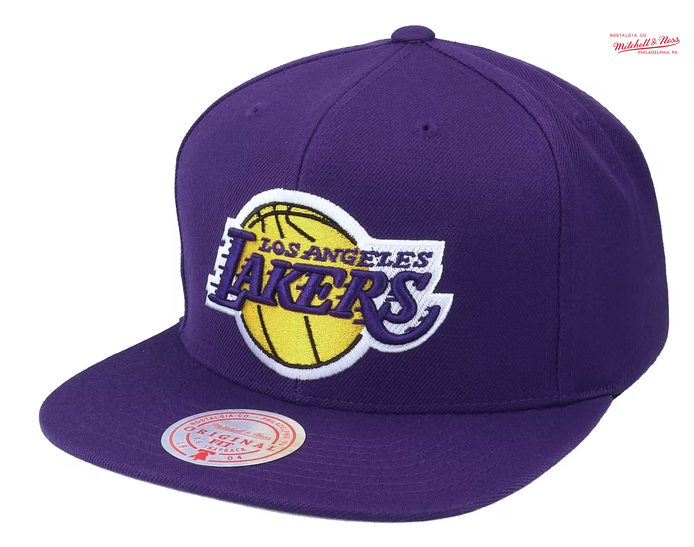 Men's Los Angeles Lakers Mitchell & Ness Purple Team Ground Snapback Hat