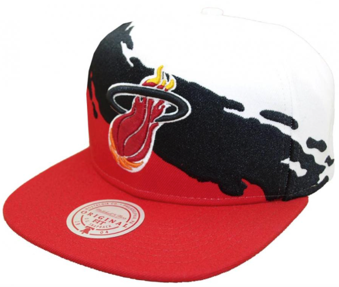 Jets 'PAINTBRUSH SNAPBACK' White-Red-Navy Hat by Mitchell & Ness 