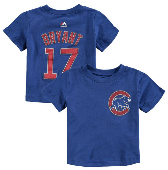 Majestic Athletic MLB Chicago Cubs Kris Bryant Royal Official Name