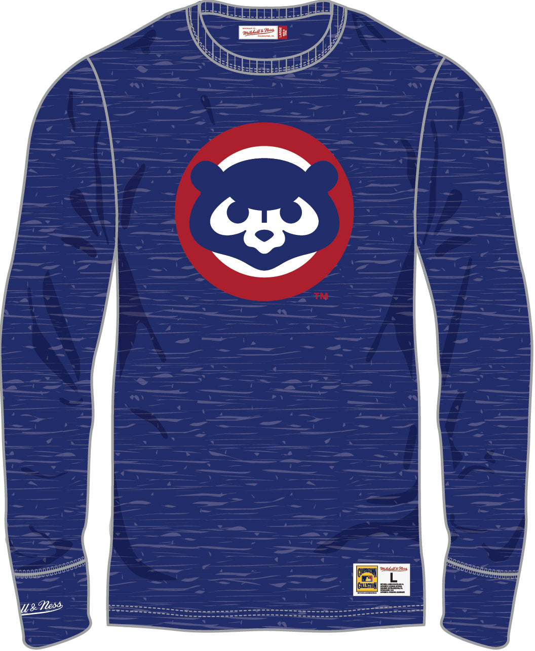 Chicago Cubs Mitchell & Ness Cooperstown Collection Slub Long Sleeve T-Shirt  - Light Blue