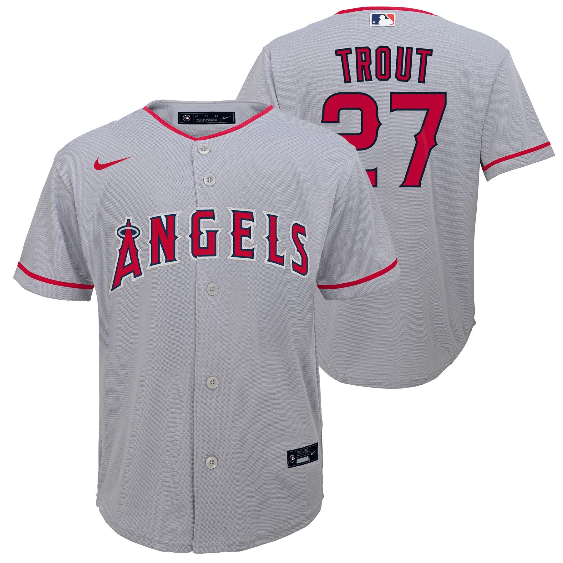 Mike Trout Los Angeles Angels Youth Replica Road Jersey