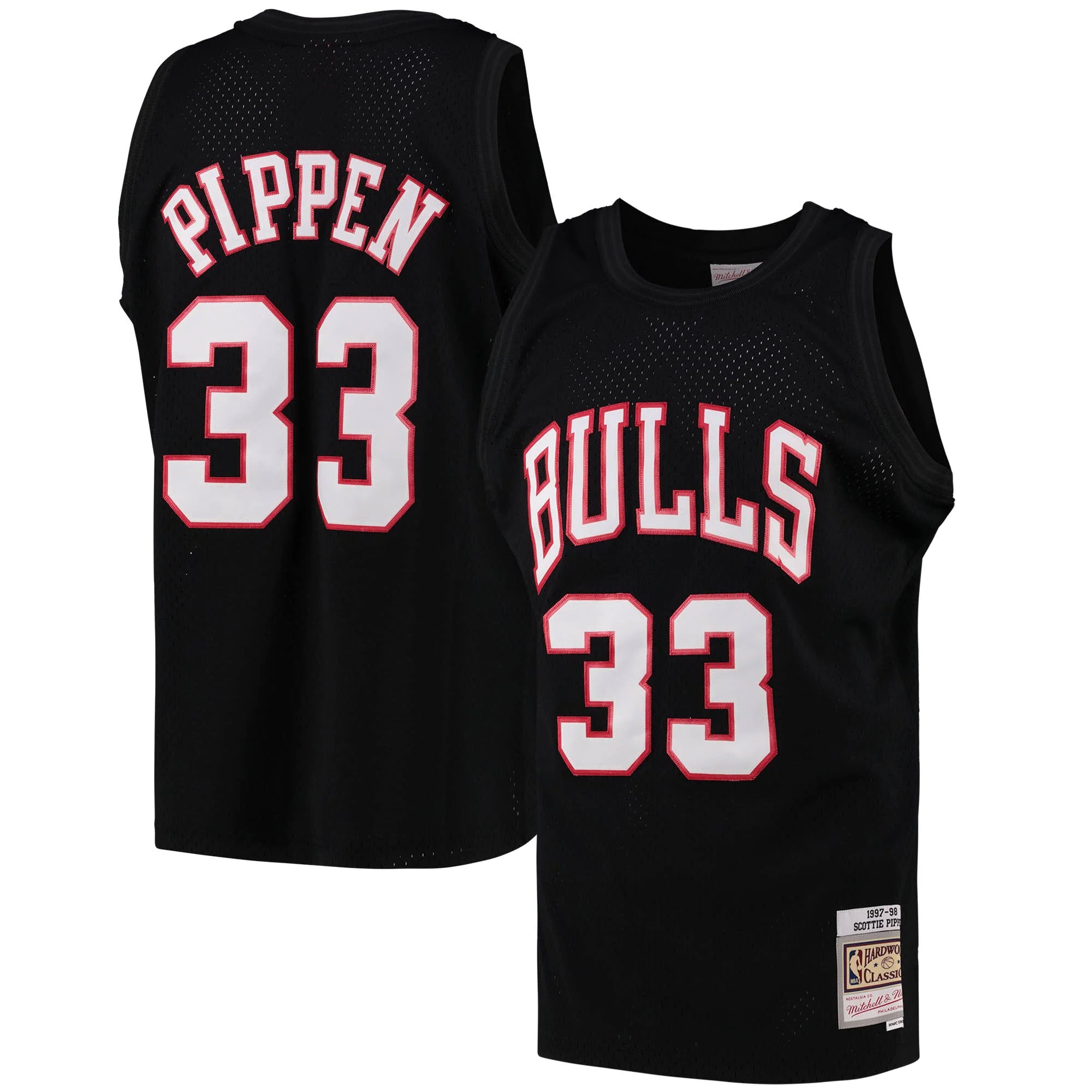 Men's Chicago Bulls Scottie Pippen Mitchell & Ness White Out Swingman Jersey