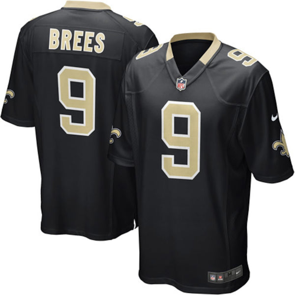 Youth New Orleans Saints Drew Brees Nike Black Team Color Game Jersey