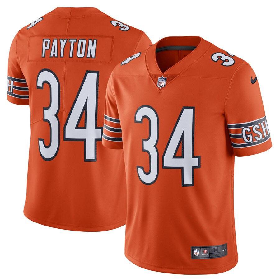 Nike Men's Chicago Bears Walter Payton Orange Alternate Vapor Untouchable Limited Retired Player Jersey