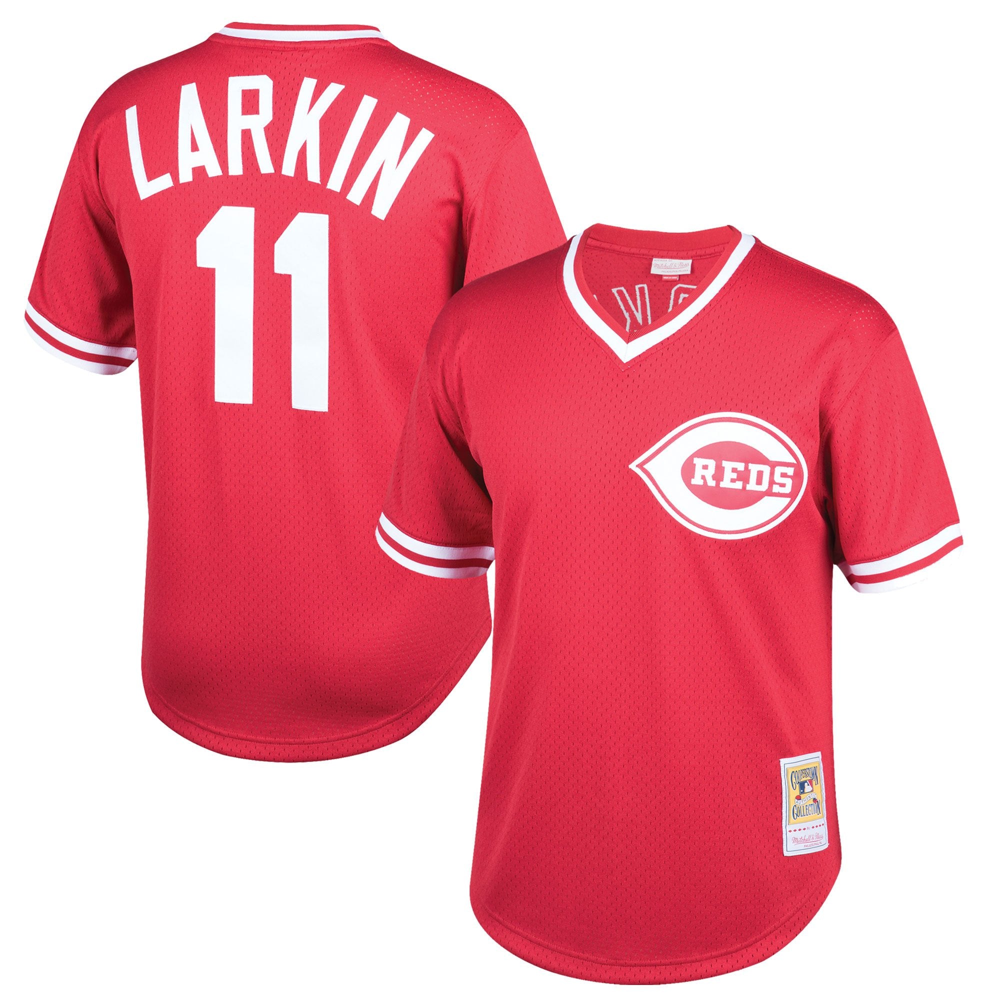 Barry Larkin Cincinnati Reds Nike Home Cooperstown Collection