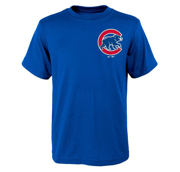 Majestic Mens Chicago Cubs 2016 World Series Graphic T Shirt Blue