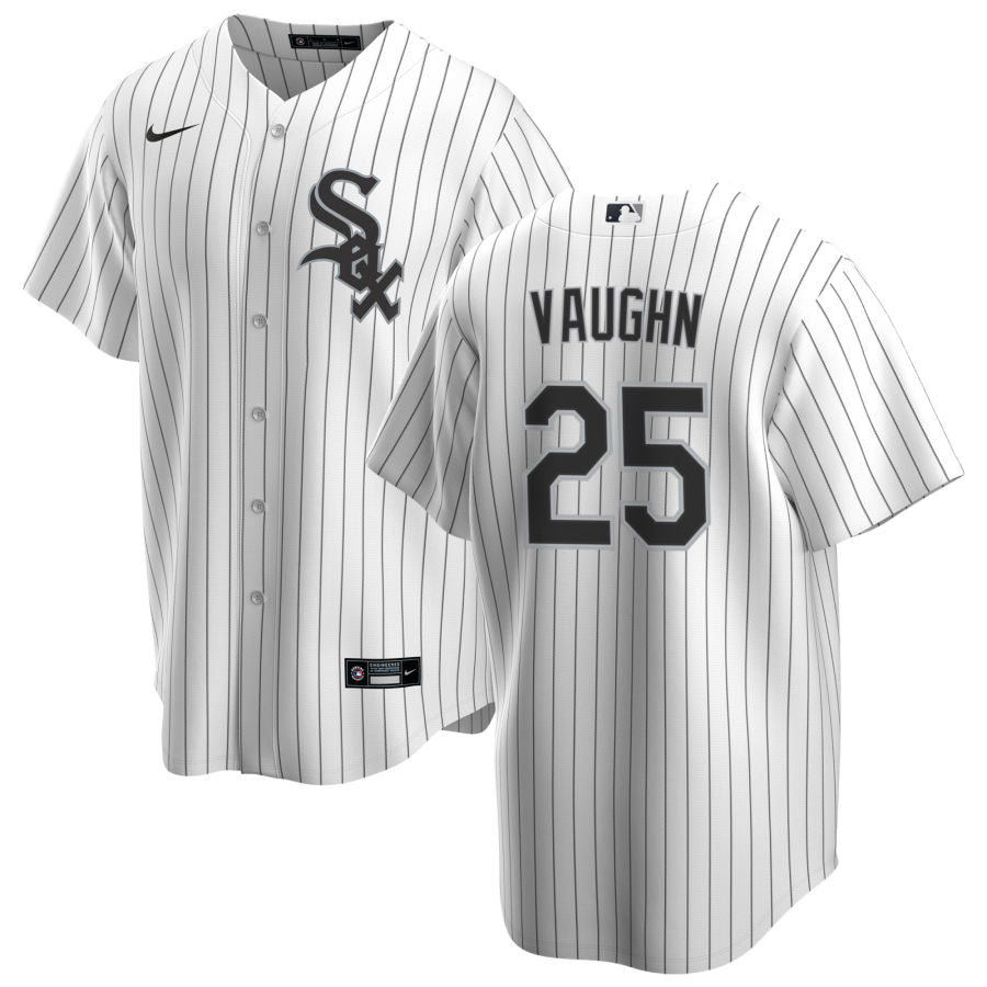 Nike Men's Andrew Vaughn Chicago White Sox Home White Premium Stitch Replica Jersey L