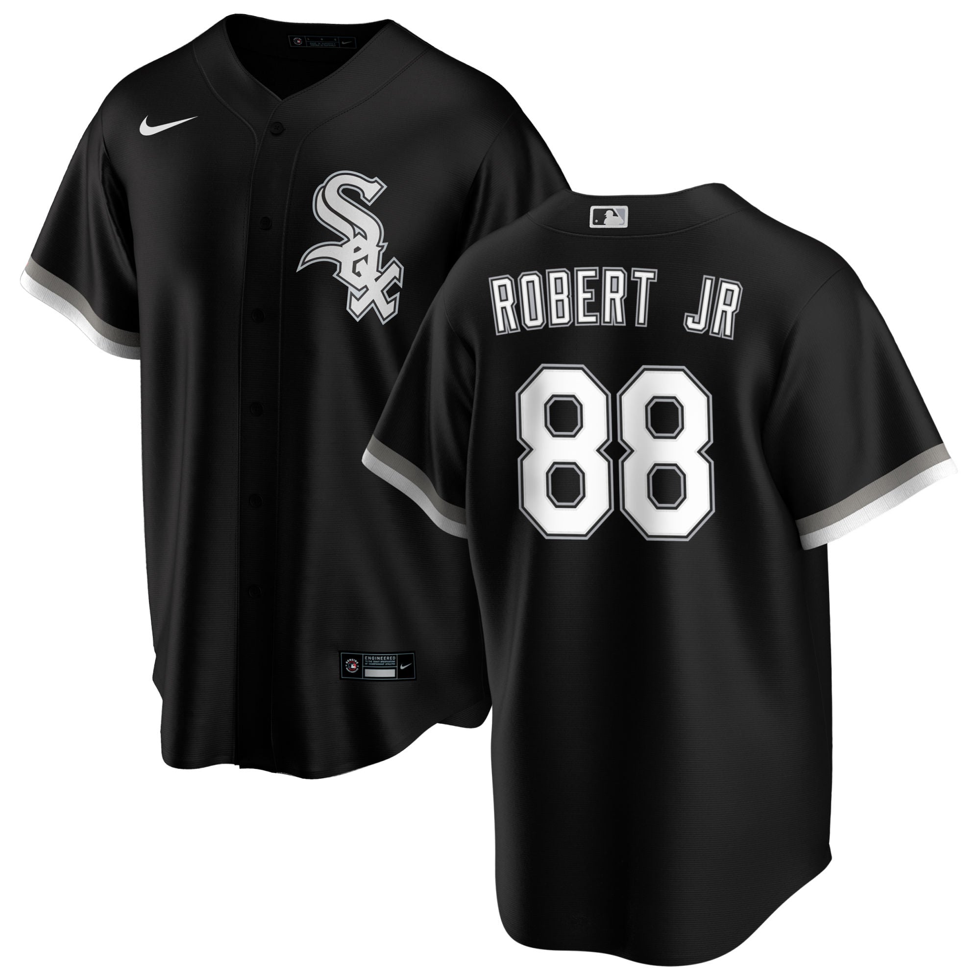 NIKE Men's Luis Robert Jr. Chicago White Sox Black Alternate Premium S