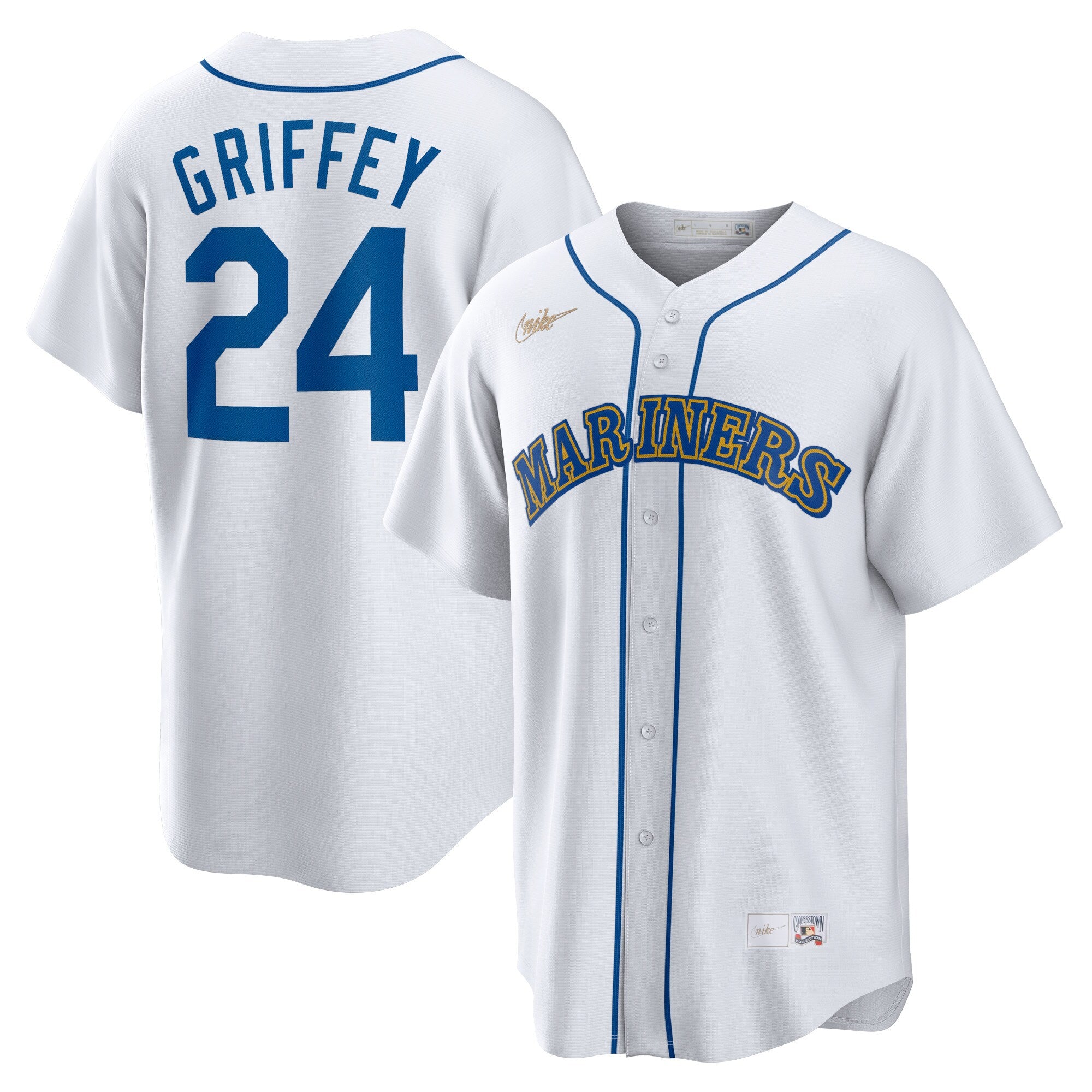 Nike Men's Seattle Mariners Ken Griffey Jr. White Home Cooperstown Collection Player Jersey