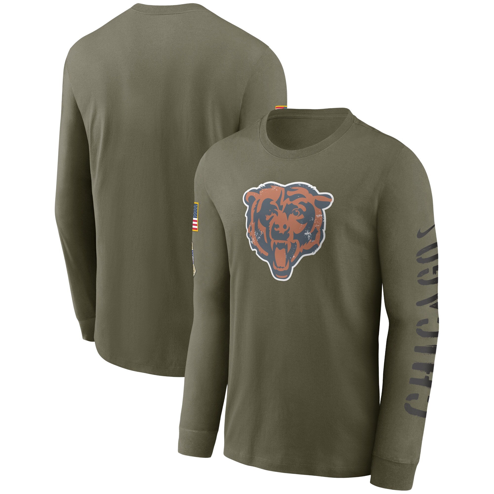 Men's Nike Olive Los Angeles Rams 2022 Salute To Service Long Sleeve T-Shirt