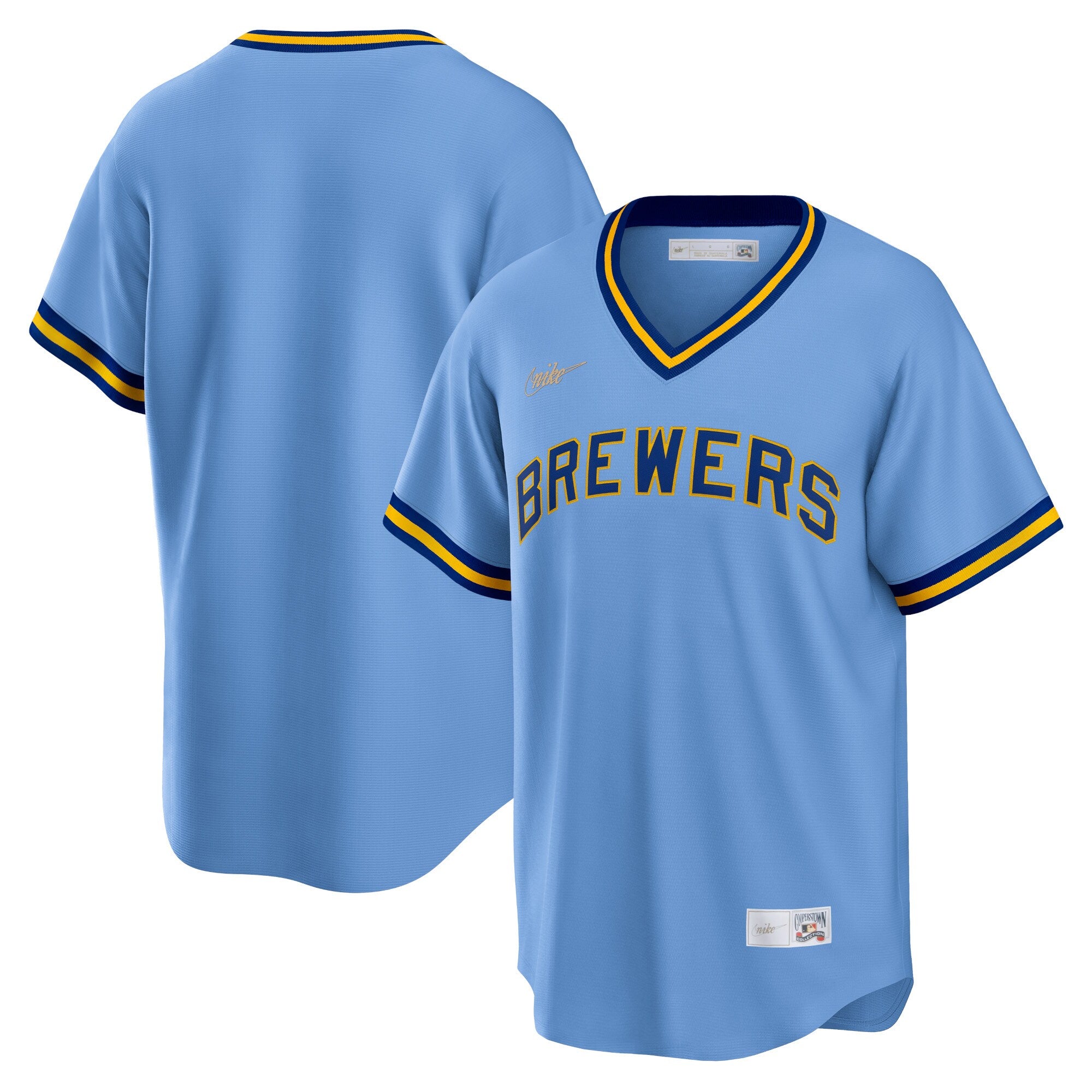 Nike Men's Milwaukee Brewers Cooperstown Collection Blue Replica Team Jersey