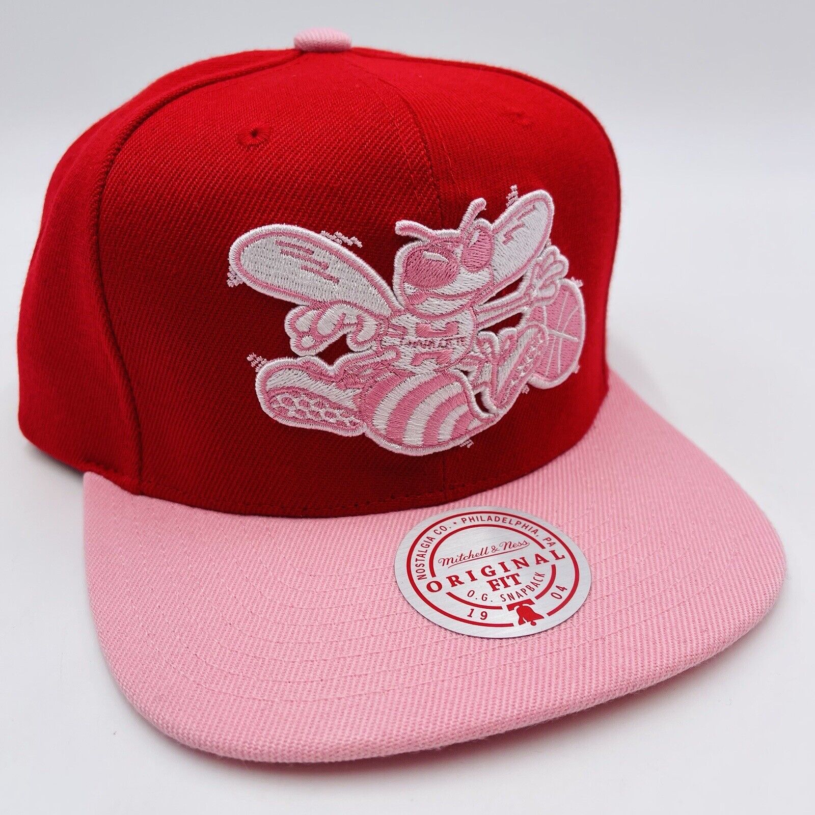 Men's Mitchell & Ness White/Red Miami Heat XL Wordmark Snapback Hat