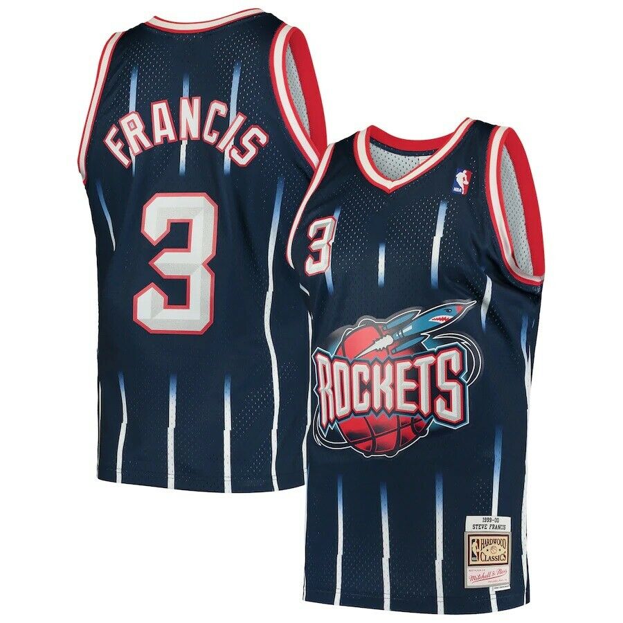  Mitchell & Ness Steve Francis Houston Rockets 1999-00 Men's  Swingman Jersey (Medium) Navy : Sports & Outdoors