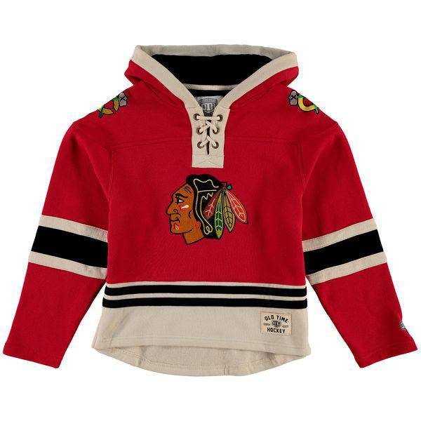 Youth Chicago Blackhawks Old Time Hockey Red Current Lacer Heavyweight