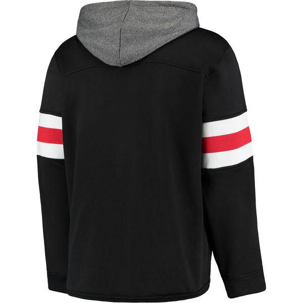 Men's Chicago Blackhawks Reebok Black Jersey Speedwick Pullover Hoodie