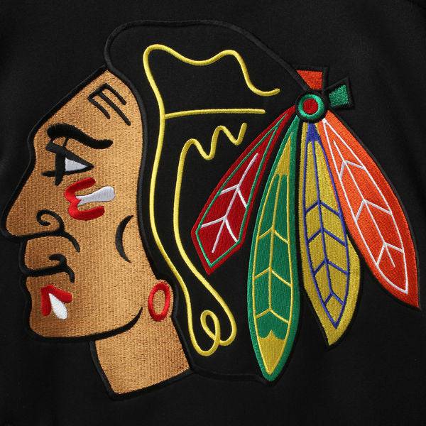 Men's Chicago Blackhawks Reebok Black Jersey Speedwick Pullover Hoodie