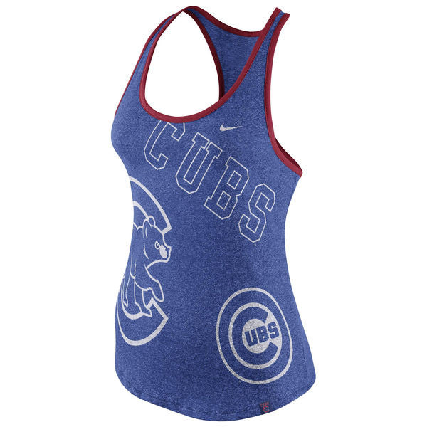 Women's Chicago Cubs Nike Royal Marled Tank 1.6
