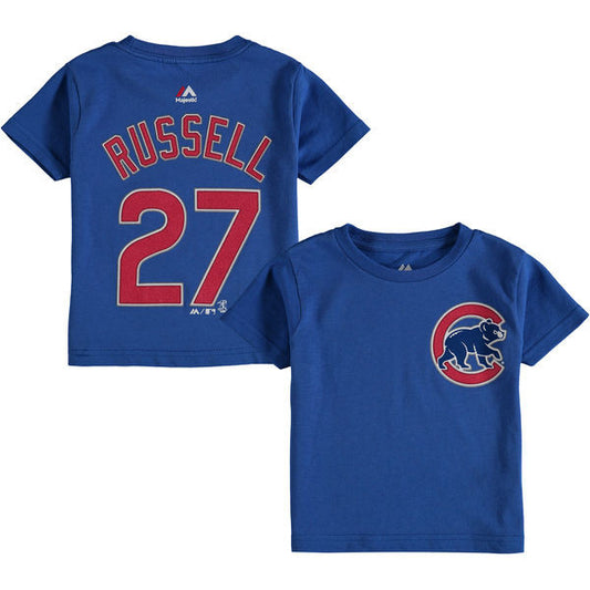 Toddler Chicago Cubs Addison Russell Majestic Royal Player Name and Number T-Shirt