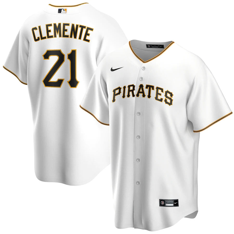 Men's Pittsburgh Pirates Roberto Clemente Nike White Home Replica Jers