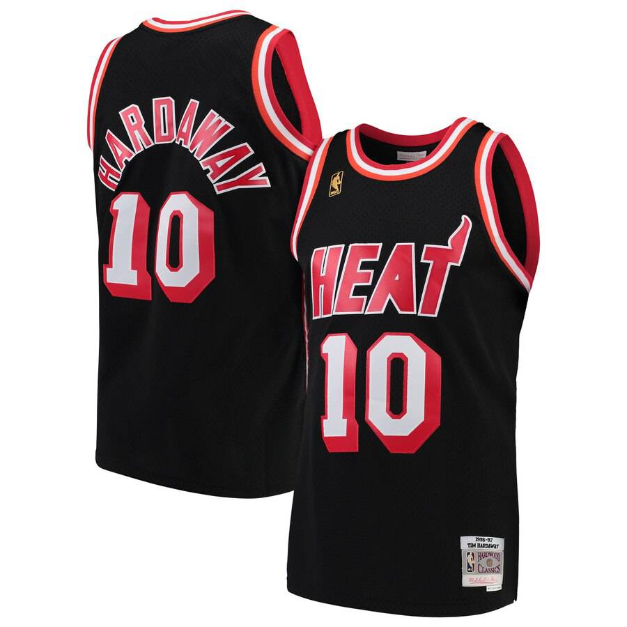 Men's Mitchell & Ness Tim Hardaway Black Miami Heat Hardwood Classics  1996-97 Swingman Jersey