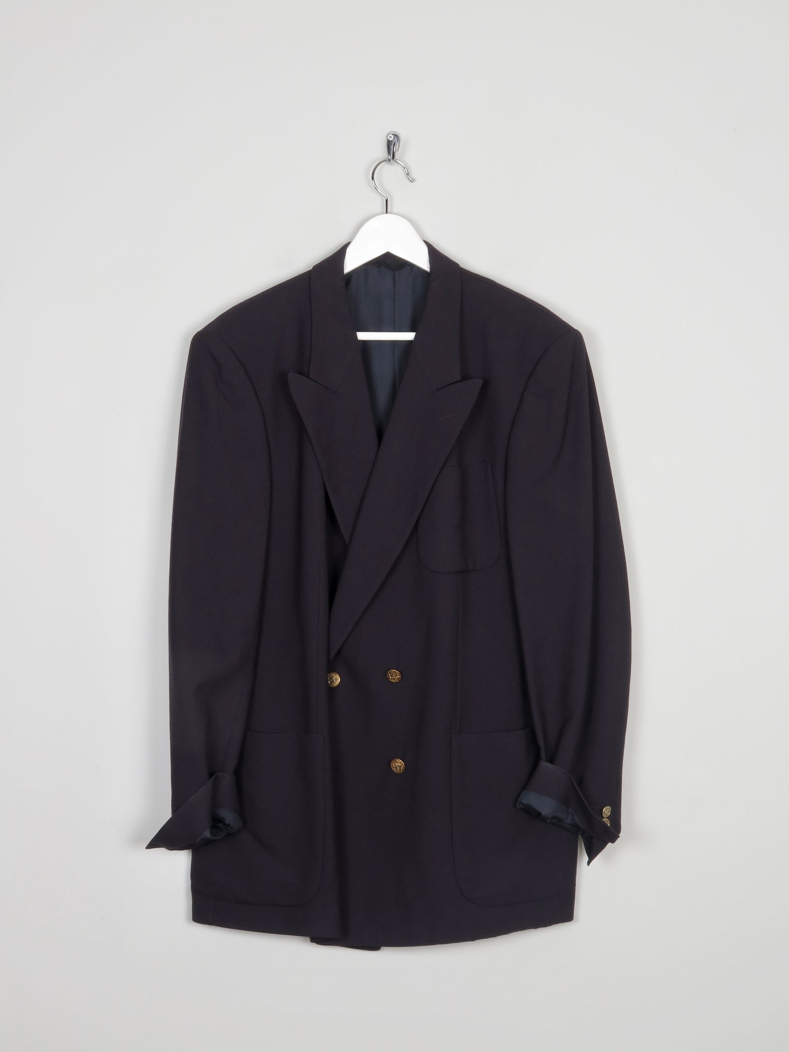 Men's Navy Burberry Double Breasted Blazer 44/L