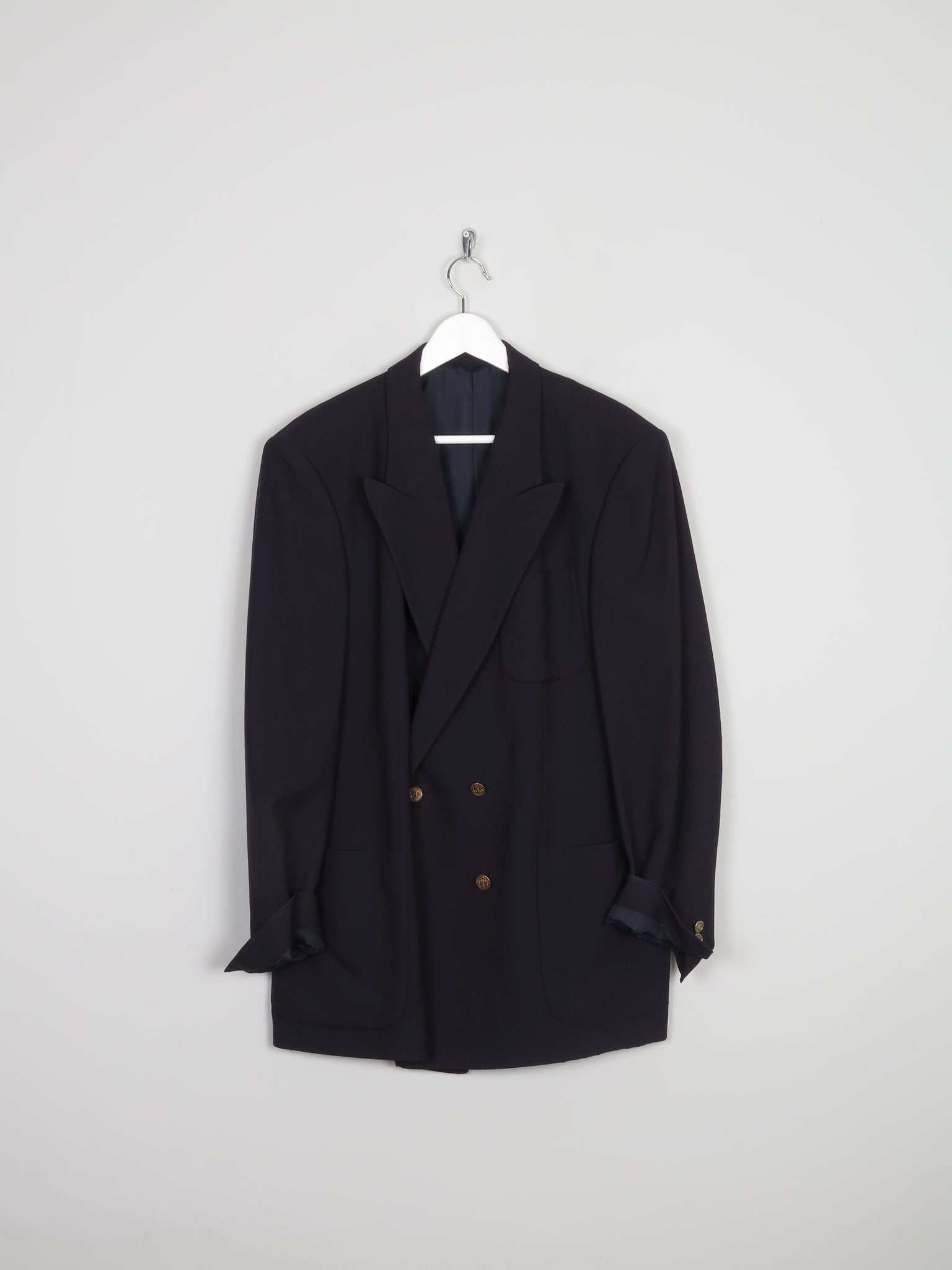 Men's Navy Burberry Double Breasted Blazer 44/L
