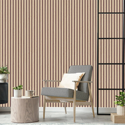 Wood Slat Light Oak Wallpaper