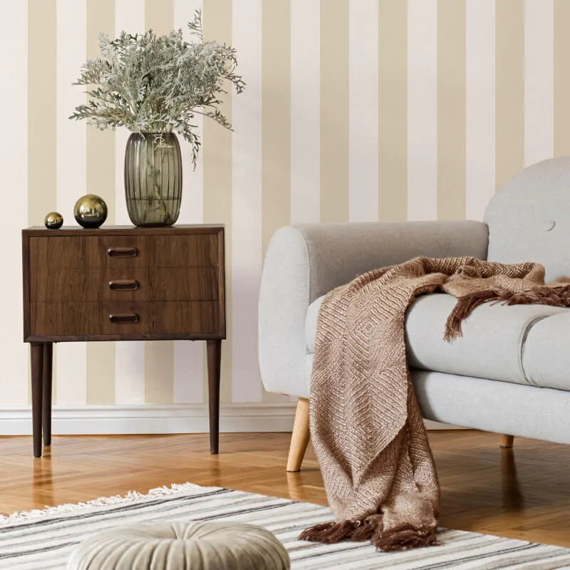 Juliette Stripe Natural Wallpaper