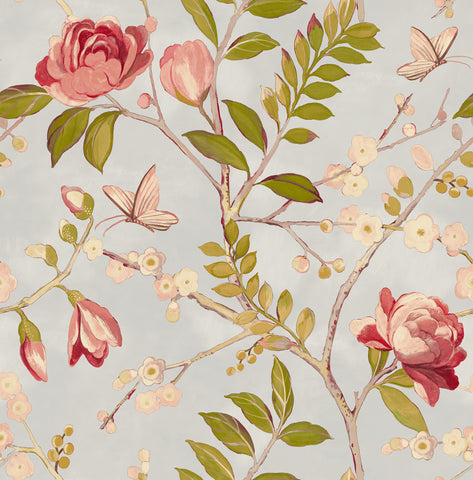 Lola Floral Red Wallpaper