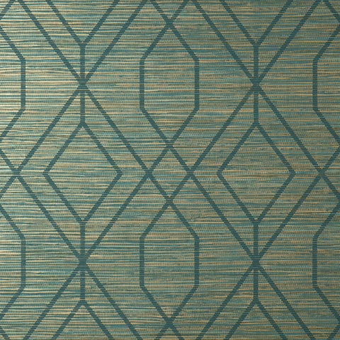 Fusion Trellis Teal Wallpaper