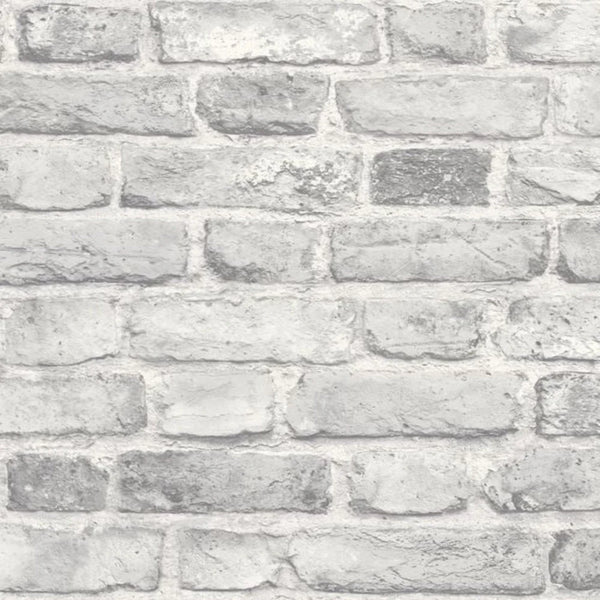Vintage Brick Grey Wallpaper