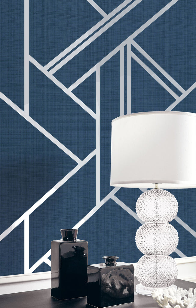 navy blue and silver wallpaper