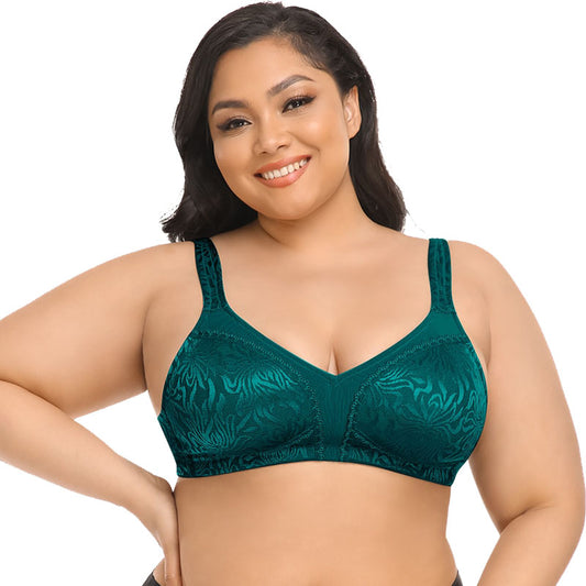 Plus size front closure full cup wireless racerback non-padded