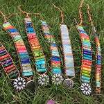 sedmart 7 Chakra Bracelets for Women with Real Stones Leather Wrap Healing Bead Bracelet Women Men Boho Friendship Jewelry… (Flower Button & Square Stone)