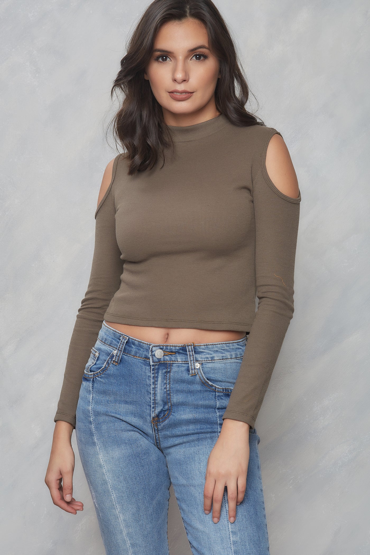Turning Point Cold Shoulder Top - Moss