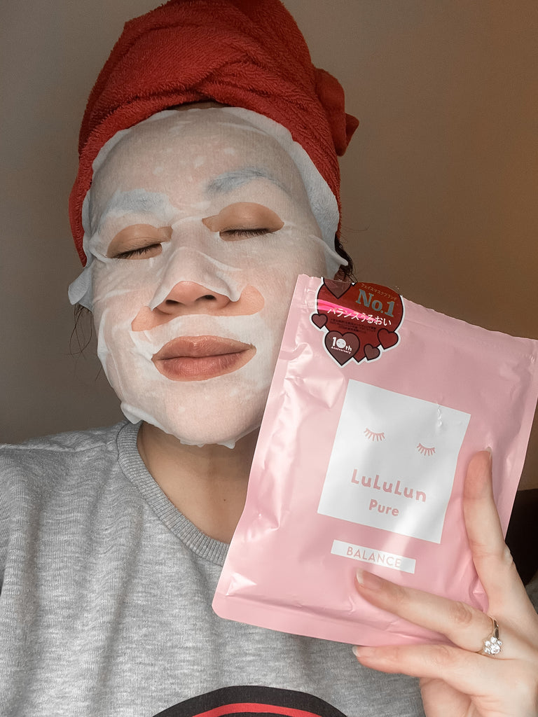 Lululun Pure Balance Pink. Murasaki Cosmetics. Japanese facial sheet mask. Best Japanese skin care. Japanse huidverzorging