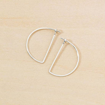 Sterling Silver - Half Circle Small Half Moon Earrings