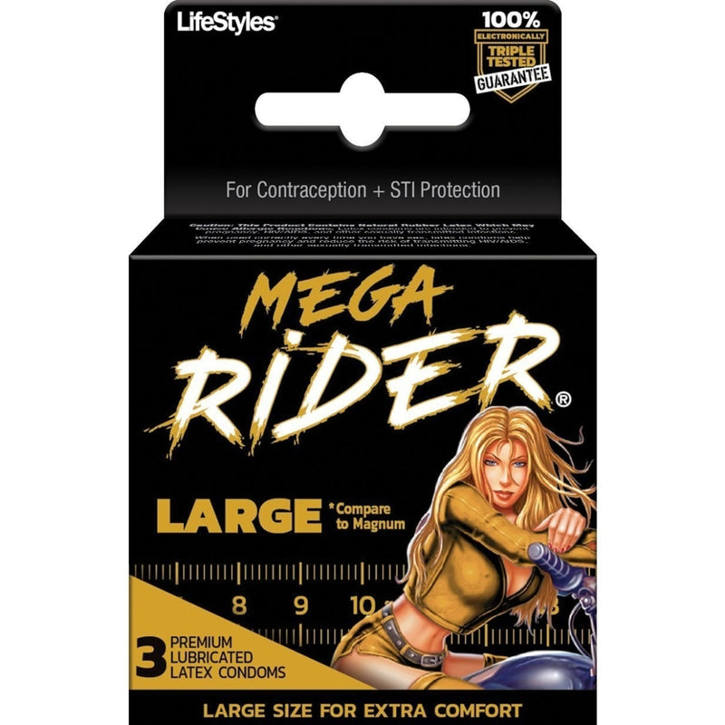 Mega Rider 3 Pk Paradise Products Condoms