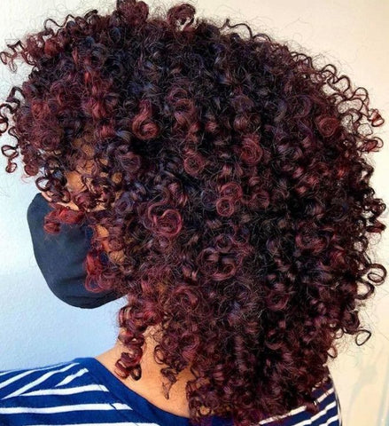 curly ombre hairstyles black and burgundy hair colour