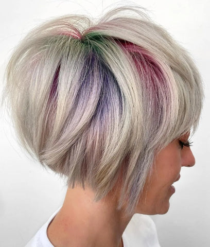 colourful pixie haircut