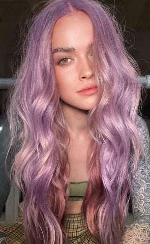 Pretty lady with lavender hair color
