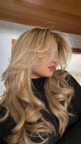 salon layered blonde hair